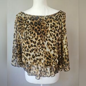 Leopard Print Chiffon Blouse - Women's Animal Print Top